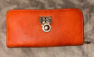 Bright Orange Michael Kors Leather Wallet thumbnail 1