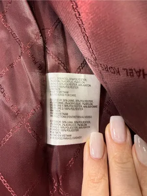Michael Kors Wool Blend Wine Red Single-Breasted Wool Peacoat with Gold Buttons thumbnail 9
