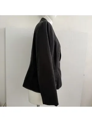 NEW Tahari Arthur S Levine Black Contrast Stitch Pocket Blazer Jacket Size 16 thumbnail 6