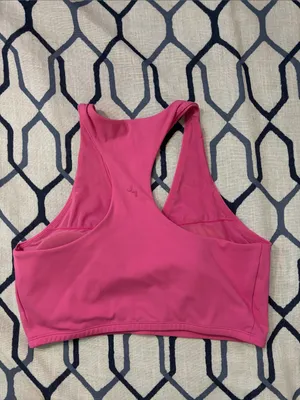 JoyLab Women's Large Pink Racerback Sports Bra, Removable Pads, Stretch Pullover thumbnail 3