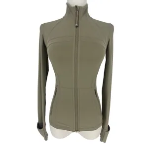 Lululemon Define Jacket Nulu Fog Green‎ Size 2 Slim Fit Thumbholes thumbnail 4