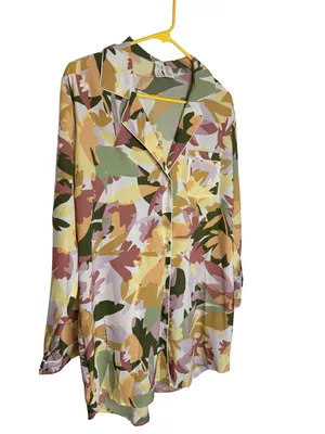 ✨‎ Joie Abstract Floral Pajama Shirt Size L 🌙✨ thumbnail 3
