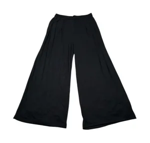 OGL Sandwashed Mid Rise Pleated Wide Leg Palazzo Pants Black Pockets Size Medium thumbnail 1