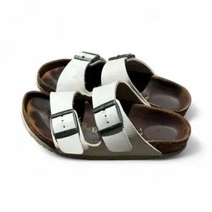 Birkenstock Arizona White Leather Sandals Size 38 US 7 Classic Comfort Minimal thumbnail 2