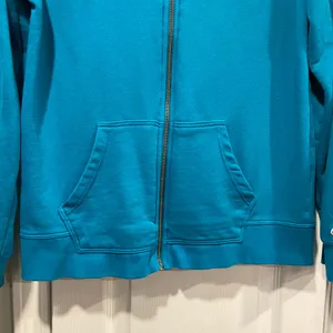 Champion Size M Turquoise Full Zip Cotton Blend Hoodie Sweatshirt Pockets thumbnail 3