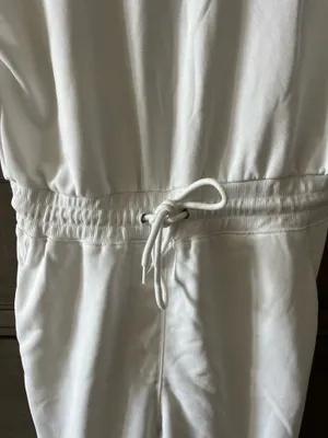 White Drawstring Jumpsuit thumbnail 7