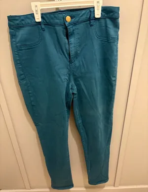 American Eagle Outfitters Teal Blue Sky High Jeggings thumbnail 3