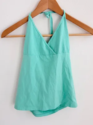 Brandy Melville Mint Green Halter Top & Foldover Pants Matching Set thumbnail 2
