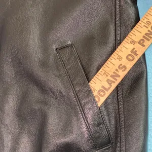 CHEROKEE leather zip up long sleeve 2 pockets derby jacket coat black size M thumbnail 11