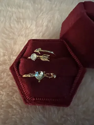 Gorgeous Gold 2 Piece Adjustable Ring Set Size 7 thumbnail 2