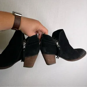 Sam Edelman‎ | Black Suede Bootie Heels 6.5 Marie Ankle thumbnail 5