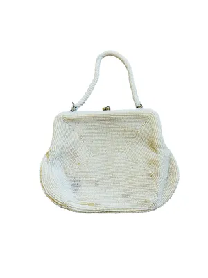 Vintage Bags By Susan Cream Glass Beaded Clutch Bag Romantic 60s Feminine thumbnail 8
