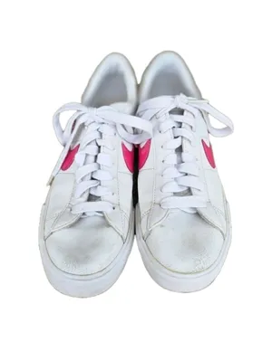Nike Women's Pink White Sneaker Shoes Leather Size 8 Vintage Y2K 90s girlcore thumbnail 6