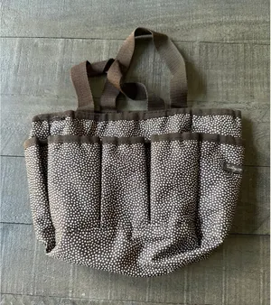 Thirty-One Mini Organizer Tote‎ 5-pocket organizer Brown White Polka Dot thumbnail 1