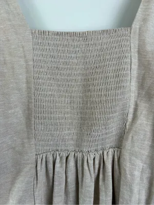 Old Navy Sleeveless Flax Linen-Blend Midi Dress Women's Size Large Tan/Beige thumbnail 5