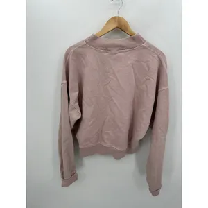 Talentless Mock‎ Neck Crewneck Sweatshirt Women XL Pink Cropped Boxy Thick thumbnail 2
