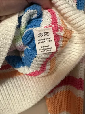 Jessica Simpson Striped V-Neck Cropped Knit Cardigan Size Small NWT Rainbow Boho thumbnail 4
