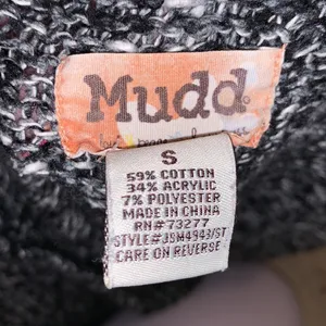 Mudd  heathered grey sequined v-neck button down sweater thumbnail 10