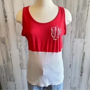 Vintage Indiana University Cropped Mesh Tank Top‎ – Red and White, IU Spiritwear thumbnail 7
