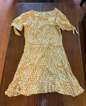 NWT Faithfull the Brand Florence Yellow Floral Mini Dress US 4 thumbnail 1
