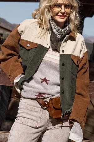 Not Your Boyfriend's Color Block Corduroy Jacket thumbnail 4