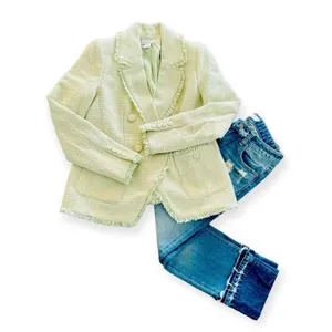 $259 NWT House of Harlow 1960 Pistachio Green Tweed Double-Breasted Blazer M thumbnail 8
