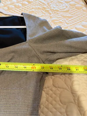 Zara Plaid Tailored Square Neck Long Sleeve Mini Dress woman’s L thumbnail 9