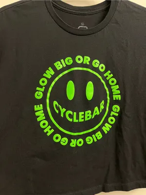 CycleBar Black Neon Glow Ride Crop Tee Medium thumbnail 2