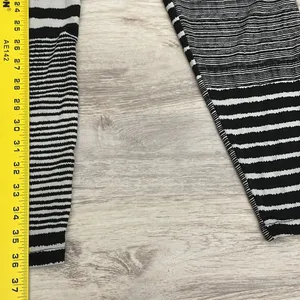 The Hanger Black & White Alternating Stripe Pattern Stretchy Pull On Pants M/L thumbnail 8