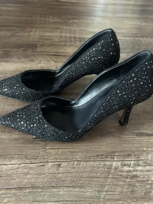 Ann Taylor Sequined Tweed Stiletto Pumps, Women’s Size 9, Black thumbnail 8