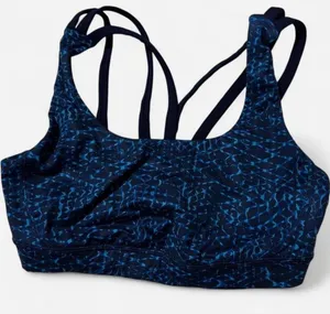 Lululemon Pure Practice Bra Blue Samba Snake Strappy Sports Bra Size 8 thumbnail 5