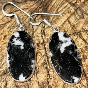 White Buffalo Turquoise Earrings 1 7/8” thumbnail 1