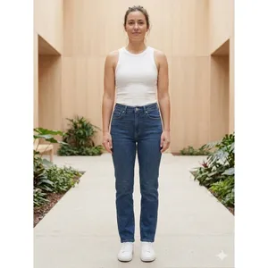 Good American Good Legs Straight Mid Rise Blue Stretch Jeans GLS873T Size 10 NWT thumbnail 3