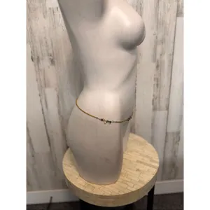 Gold Waist Chain with Multicolor Beads – Adjustable Body Chain Jewelry thumbnail 2