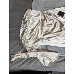 NWT‎ Lulus Size XL Off White Beige Maritza Champagne Satin Sash Tulip Maxi Dress thumbnail 5