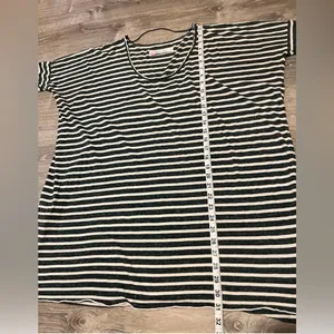 Free People Beach One Body Un Corp Green Striped Oversized Tunic Top Long Sleeve thumbnail 3