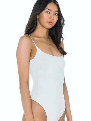 Free People Intimately Strappy Basique Simple Basic Gray/Blue Bodysuit Top Sz M thumbnail 6