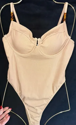 Tan One Piece Swimsuit thumbnail 1