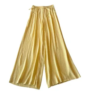 Zara Yellow Polka Dot Palazzo Pants thumbnail 7