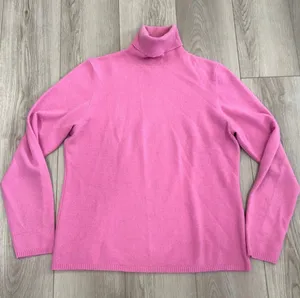 VTG Bloomingdales Sutton Studio Cashmere Turtleneck Sweater Bubblegum Pink M thumbnail 1