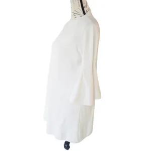 Anthropologie Moth Cream Ivory‎ Bell Sleeve Knit Sweater Shift Dress Medium thumbnail 3