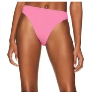 NEW Good American Always Fits Good Waist Cheeky Bikini Bottom‎ Bright Pink thumbnail 1