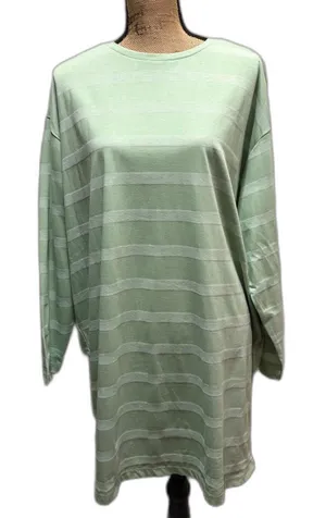 ASOS Oversized T-Shirt Dress Two Tone Pastel Green Striped Spring US Size 6‎ thumbnail 1