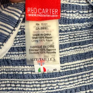 Red Carter Blue White Striped Smocked Halter Crop Top Size Small Summer thumbnail 5