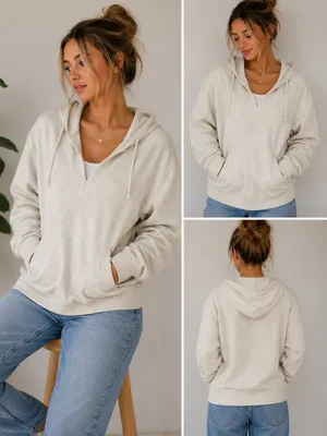 Aerie medium cream hoodie thumbnail 2