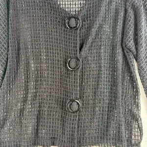 Vintage Keren‎ Hart L Large Sheer Mesh Open Knit Cardigan Artsy Lagenlook Unique thumbnail 4