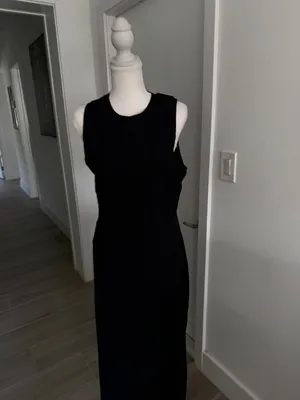 LULULEMON Black Ribbed Maxi Dress Size 8 Womens thumbnail 3
