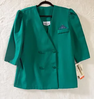 Vintage Marla R LTD Green Double Breasted Blazer NWT Size 18 Made in USA Sears‎ thumbnail 1