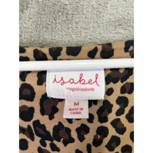 Isabel Maternity Leopard Print Ruched Side Dress Brown Black Long Sleeve Size M thumbnail 5