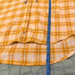 Ultra Flirt Yellow Plaid Hooded Flannel Button-Down Shirt Size XL - NWOT thumbnail 10